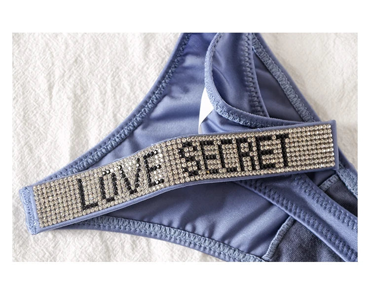 Low Waist Sexy Women’s Thongs with Rhinestones & Diamonds - G-String Sports Briefs, T-back, Size S-XL