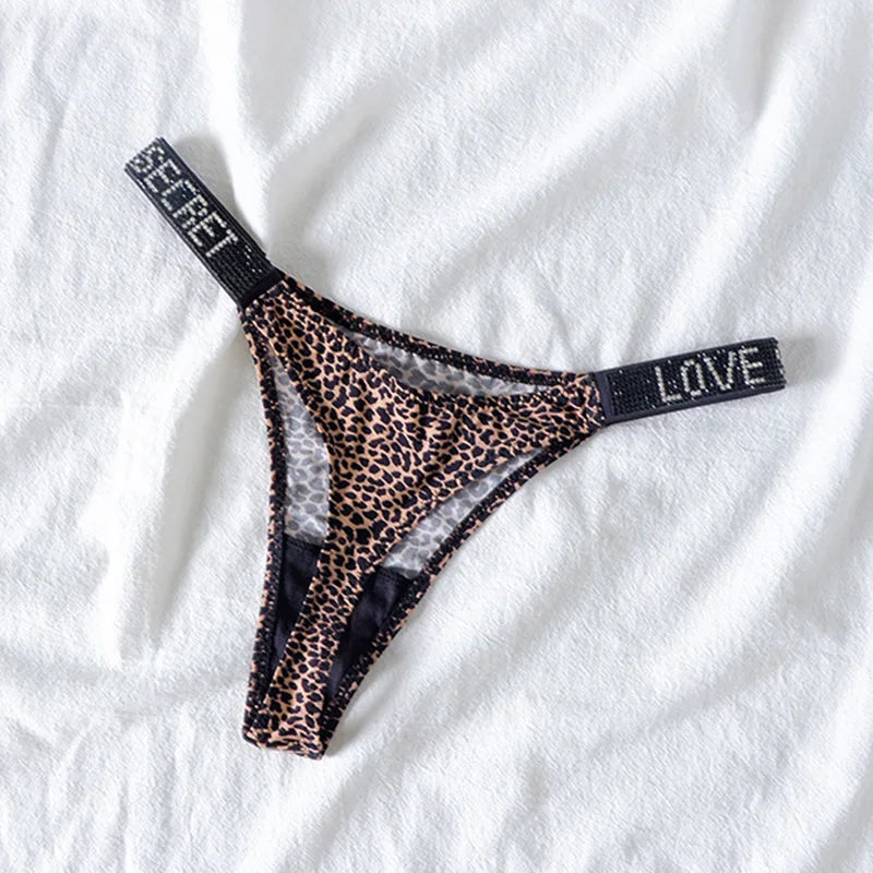 5Pcs Sexy Low Waist Rhinestone Thongs for Women – Sparkling G-string with Diamonds, S-XL