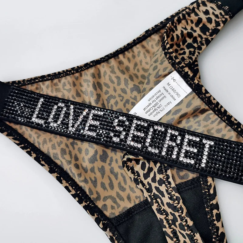 Low Waist Sexy Women’s Thongs with Rhinestones & Diamonds - G-String Sports Briefs, T-back, Size S-XL