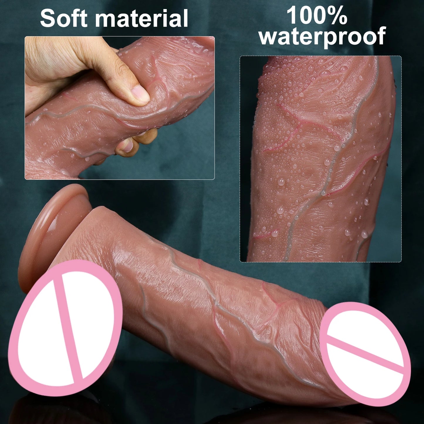 🔹Realistic Silicone Dildo – Thick with Suction Cup, Ideal for Anal & Masturbation