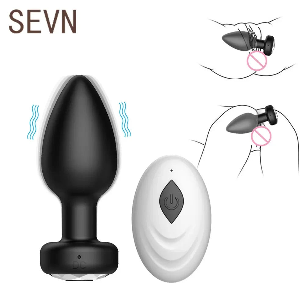 10 Speeds Anal Plug Vibrator Remote Control Men Prostate Massager