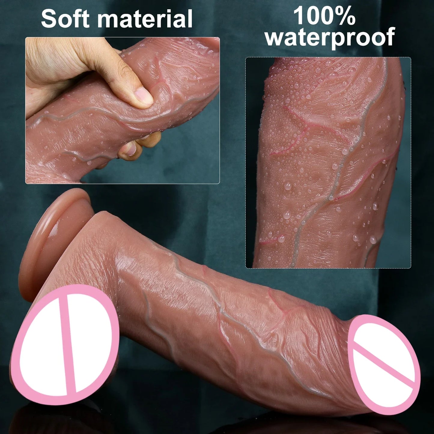 🔹Realistic Silicone Dildo – Thick with Suction Cup, Ideal for Anal & Masturbation