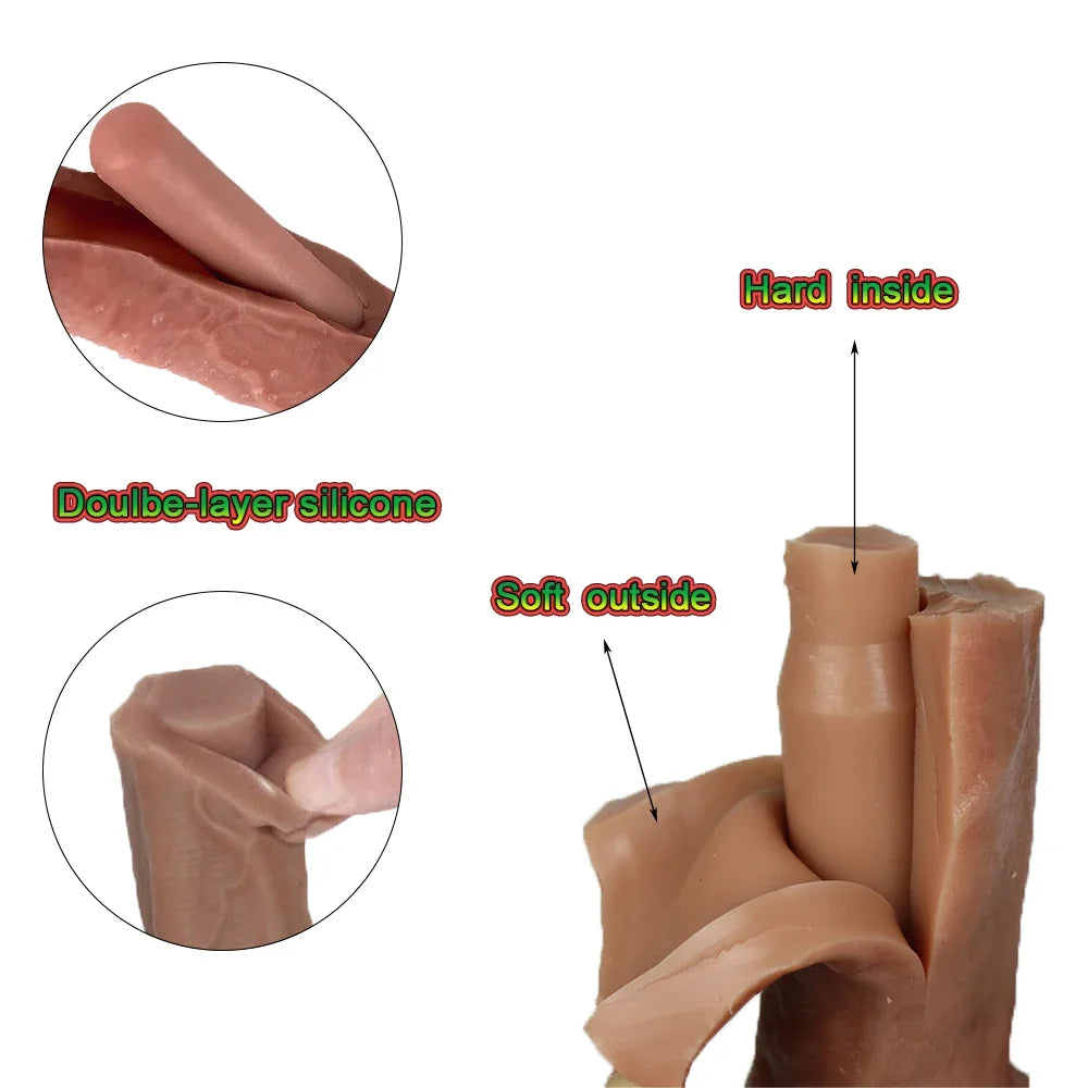 🔹Realistic Silicone Dildo – Thick with Suction Cup, Ideal for Anal & Masturbation