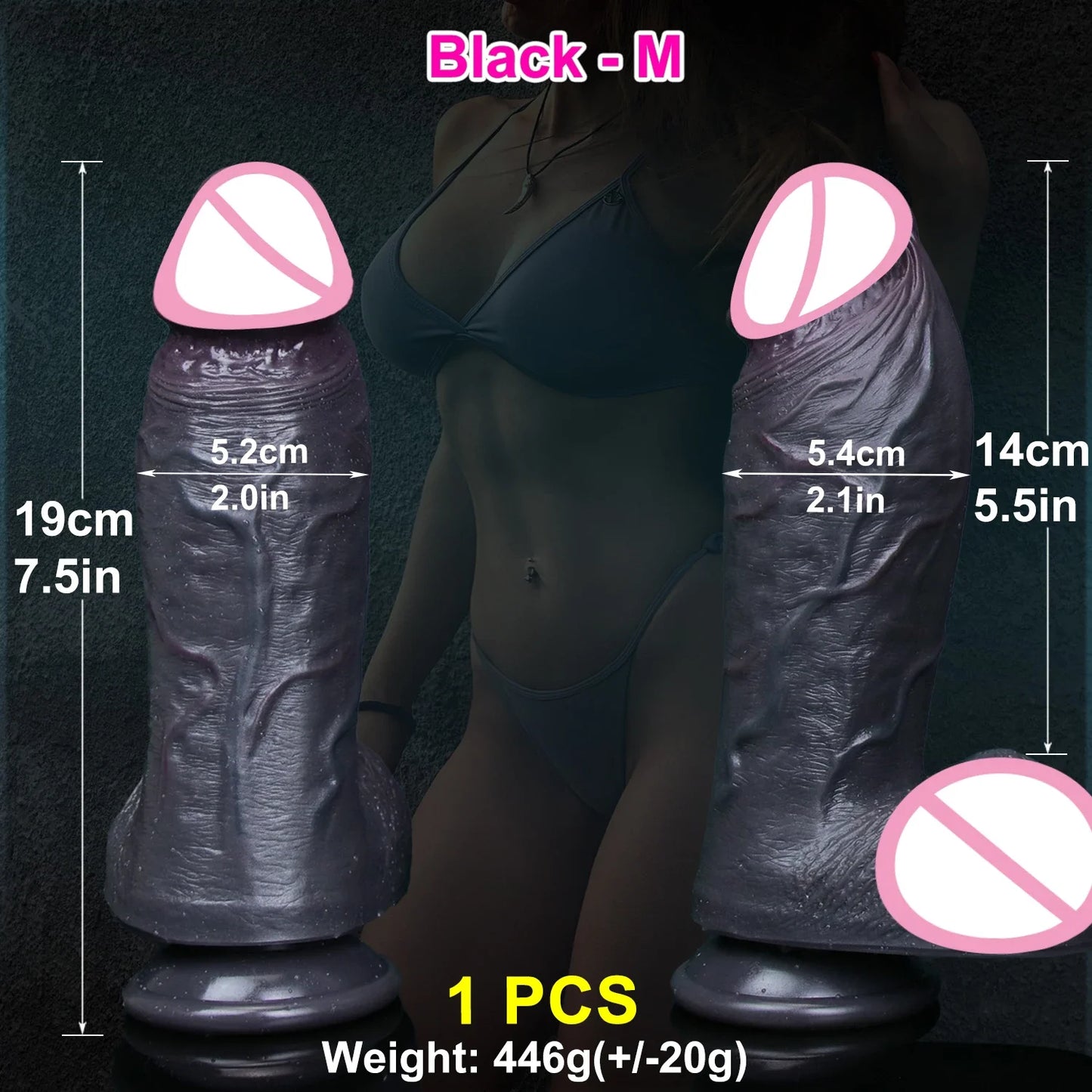 🔹Realistic Silicone Dildo – Thick with Suction Cup, Ideal for Anal & Masturbation