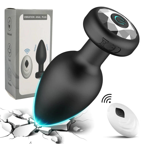 10 Speeds Anal Plug Vibrator Remote Control Men Prostate Massager