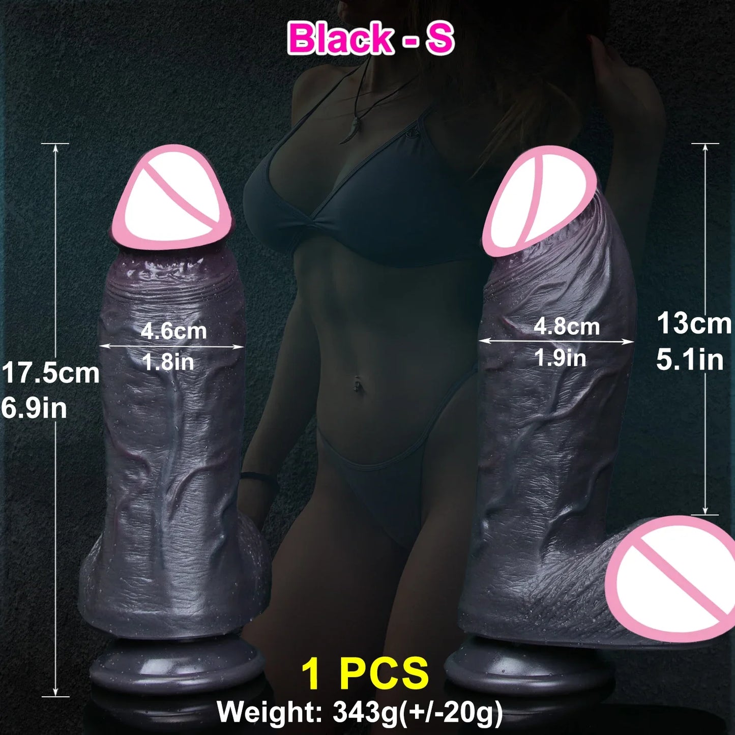 🔹Realistic Silicone Dildo – Thick with Suction Cup, Ideal for Anal & Masturbation