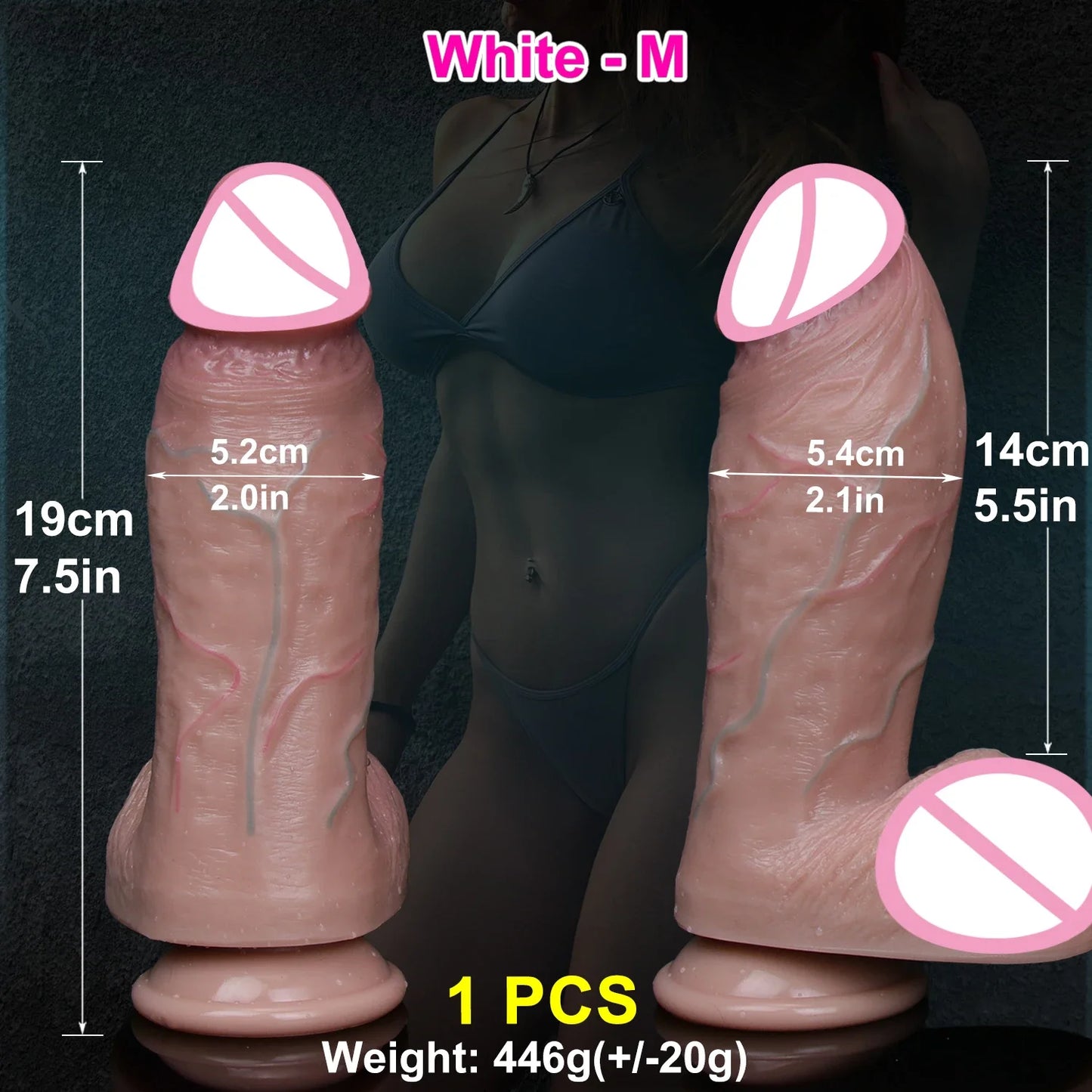🔹Realistic Silicone Dildo – Thick with Suction Cup, Ideal for Anal & Masturbation